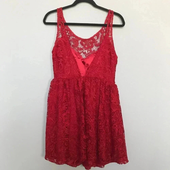 Francesca's Jun & Ivy Red Lace Dress - Picture 2 of 4